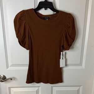 1state Women's Top with Puff Sleeves in Brown